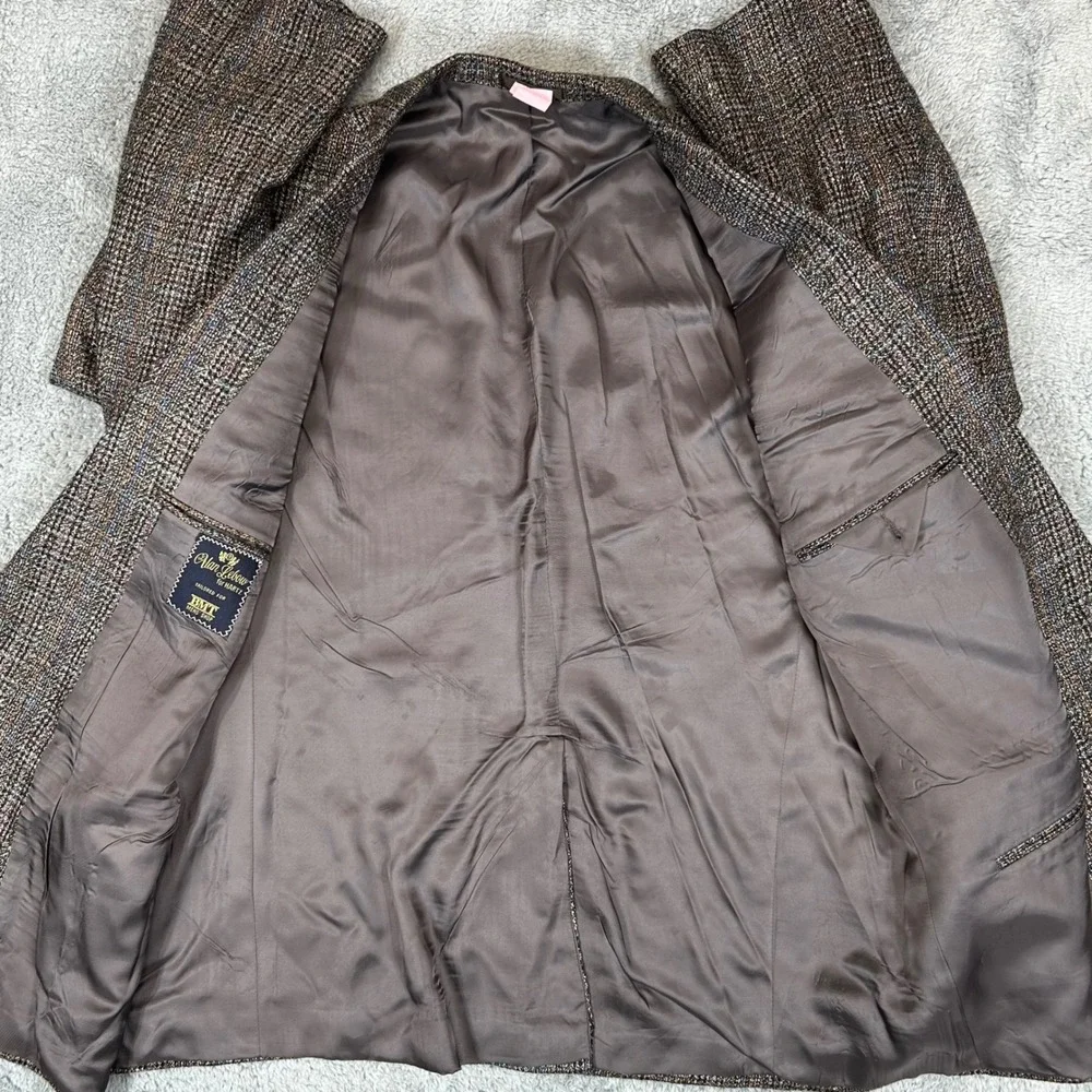 Alan Lebow for Hartz Mens Brown Plaid Two Button Blazer Sport Coat BMT Mens Shop